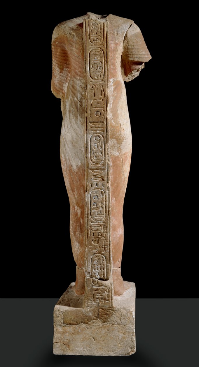 Statue of Akhenaten, back view by Egyptian 18th Dynasty