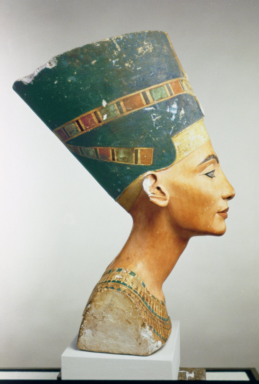Bust of Queen Nefertiti, Side View, from the Studio of Thutmose at Tell el-Amarna by Egyptian 18th Dynasty