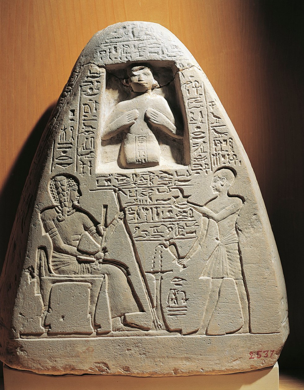 Funerary limestone stele of high priest Ptahmose, from Saqqara by Egyptian 18th Dynasty