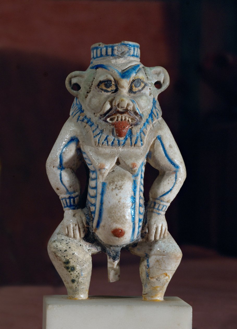 God Besh as a pot for storing kohl, the eyeliner by Egyptian 18th Dynasty