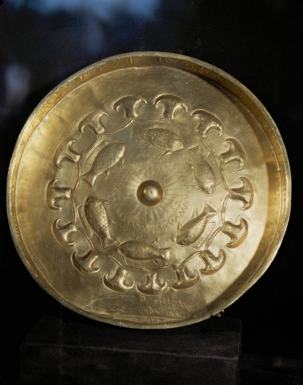 Gold plate. Present of Pharaoh Tuthmosis III to his general Djehouty by Egyptian 18th Dynasty