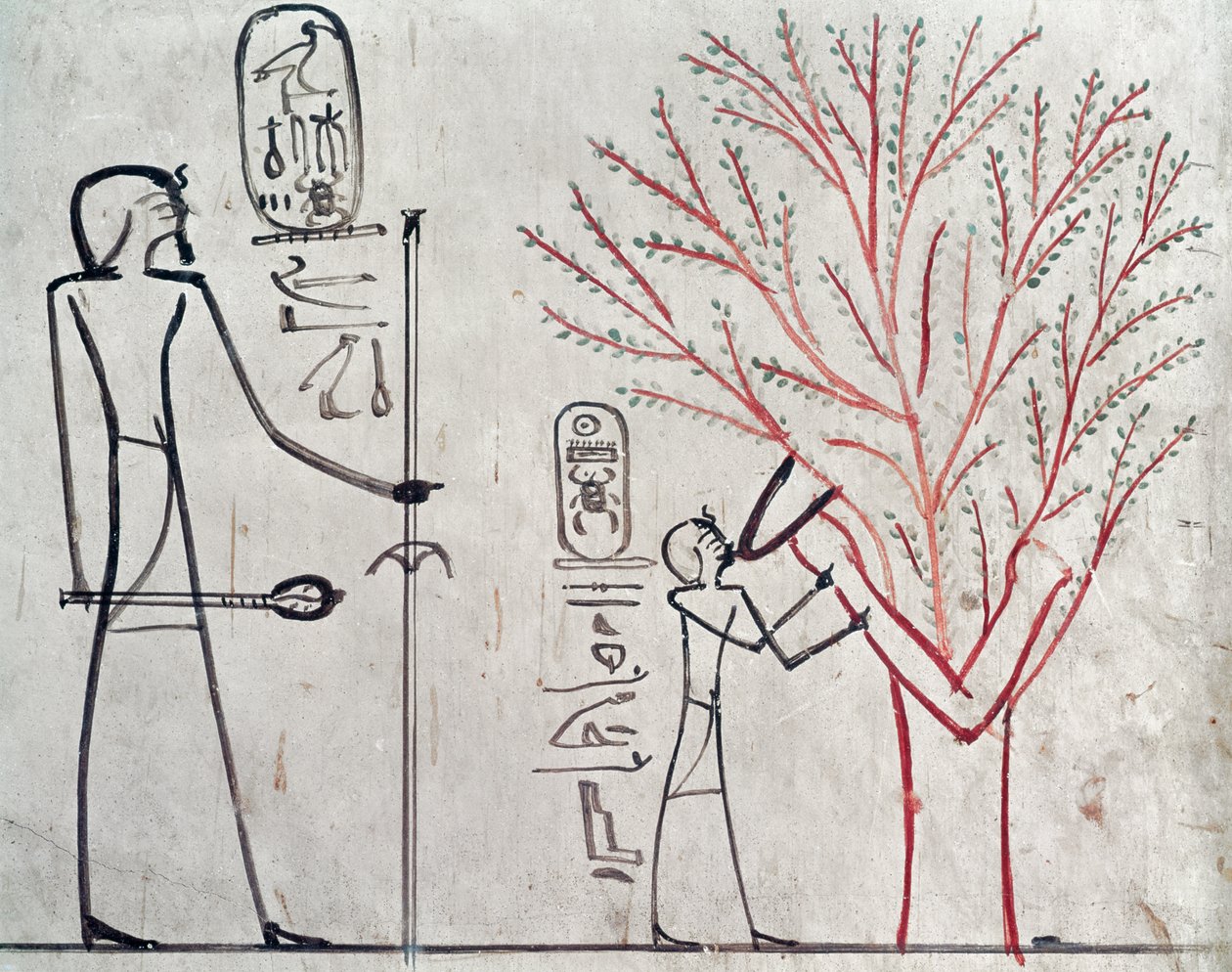 Isis Metamorphosed into a Sycamore Tree Suckling Tuthmosis III by Egyptian 18th Dynasty