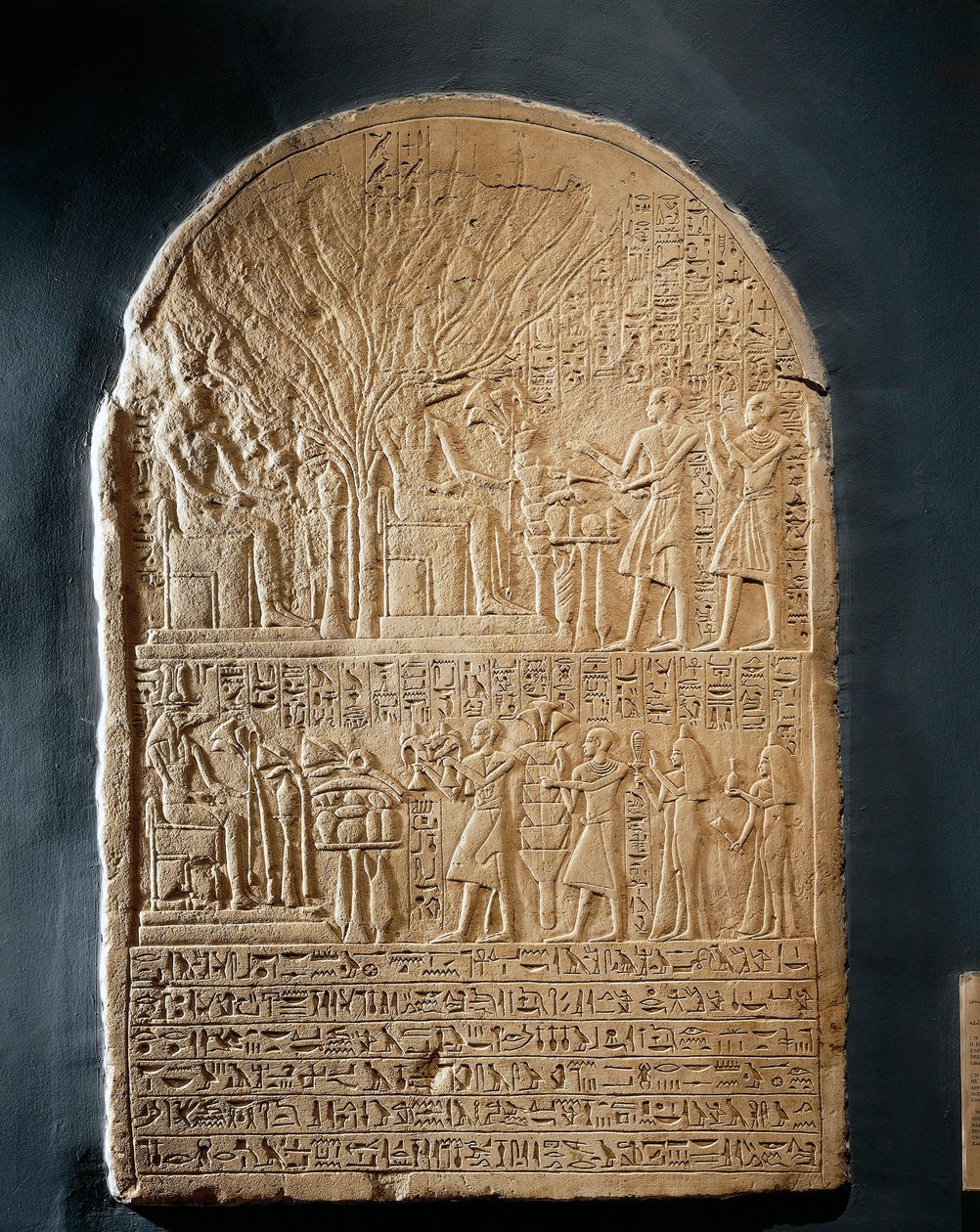 Limestone stele of the High Priest of Sobek, from the Temple of Sobek at Dahamcha by Egyptian 18th Dynasty