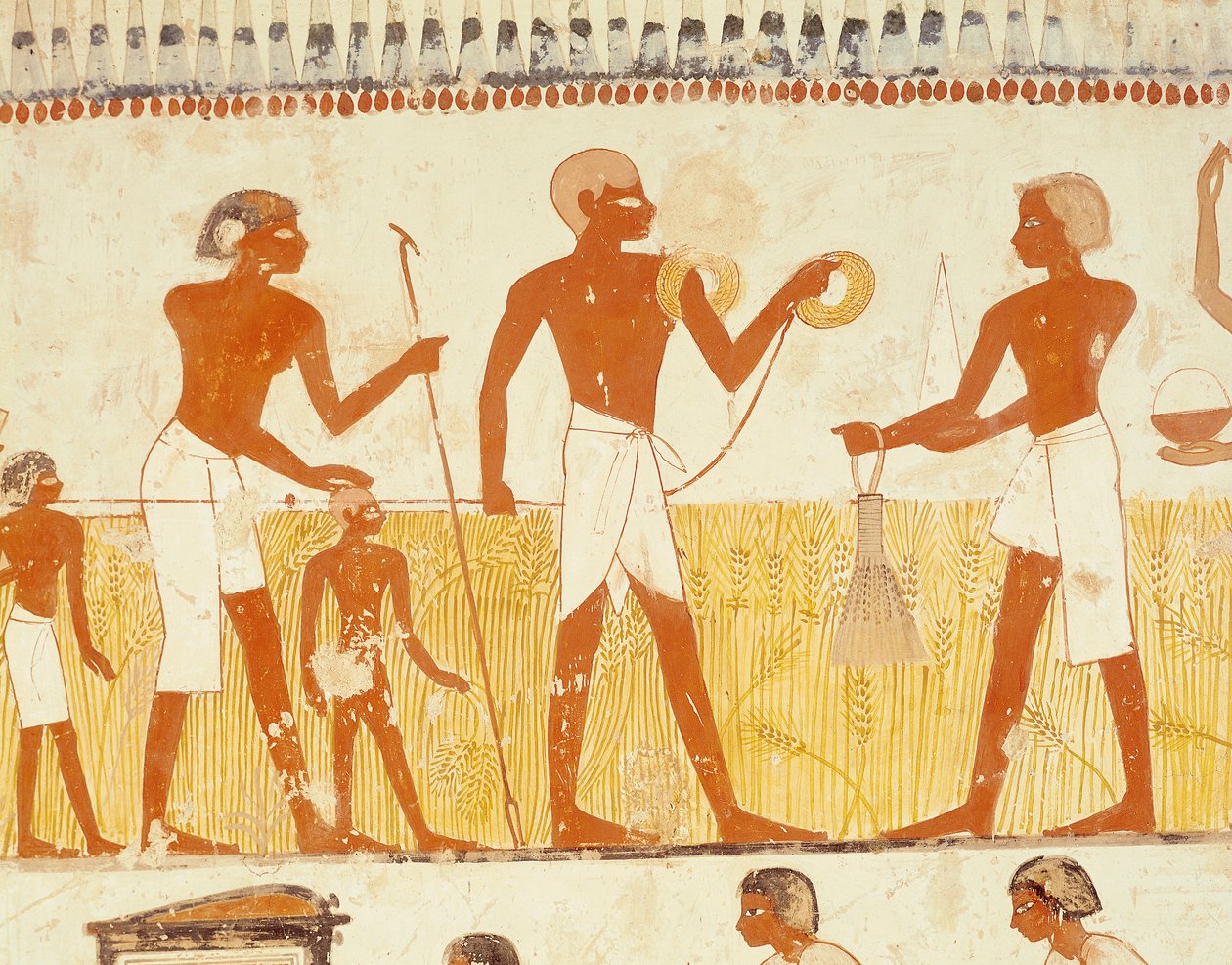 Measuring the Land Using Rope, from the Tomb Chapel of Menna, New Kingdom by Egyptian 18th Dynasty
