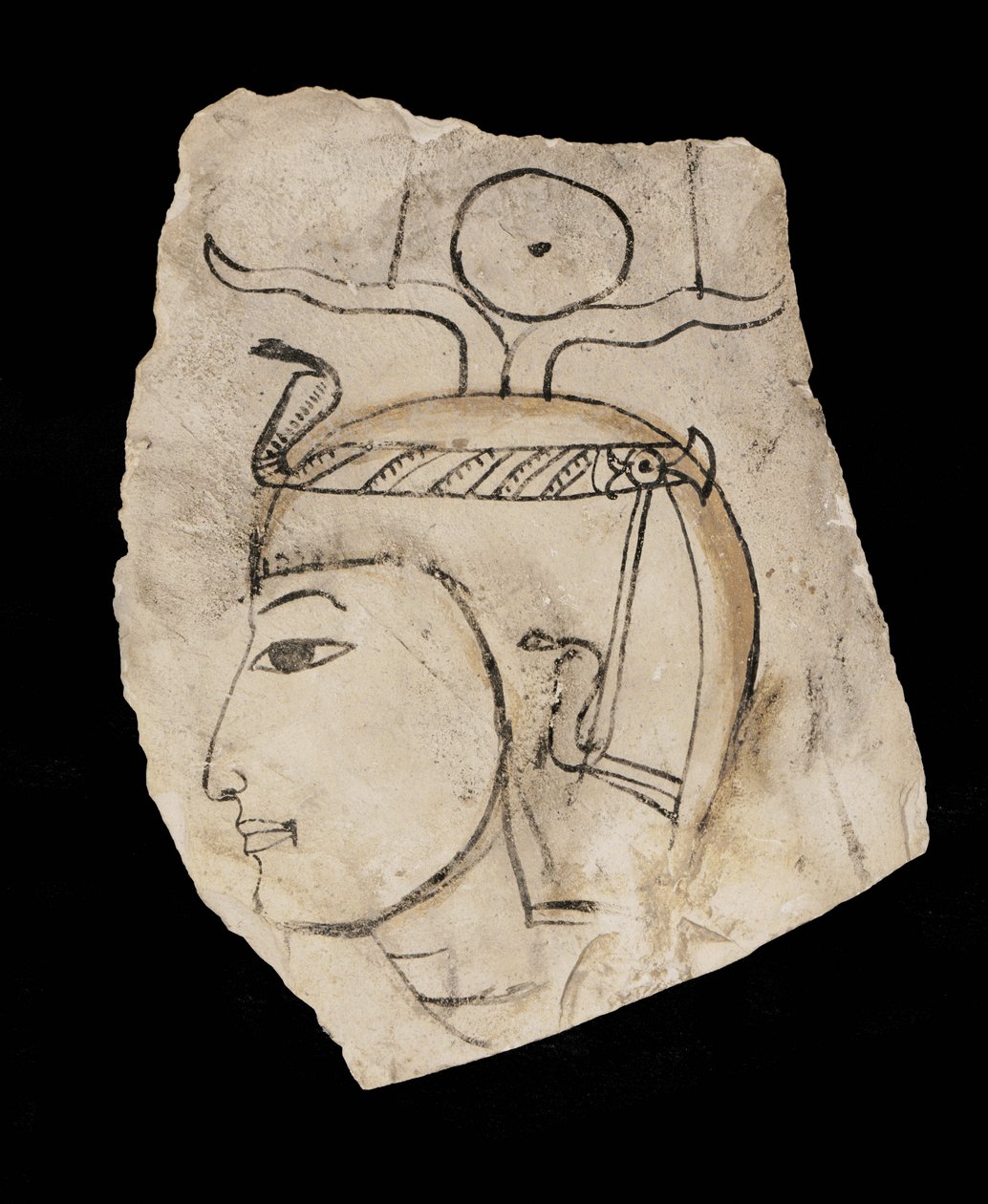 Ostracon with portrait of Pharaoh Amenhotep I by Egyptian 18th Dynasty