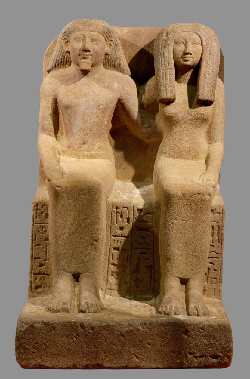 Ounsu, scribe-bookkeeper, and his wife Imenhetep by Egyptian 18th Dynasty