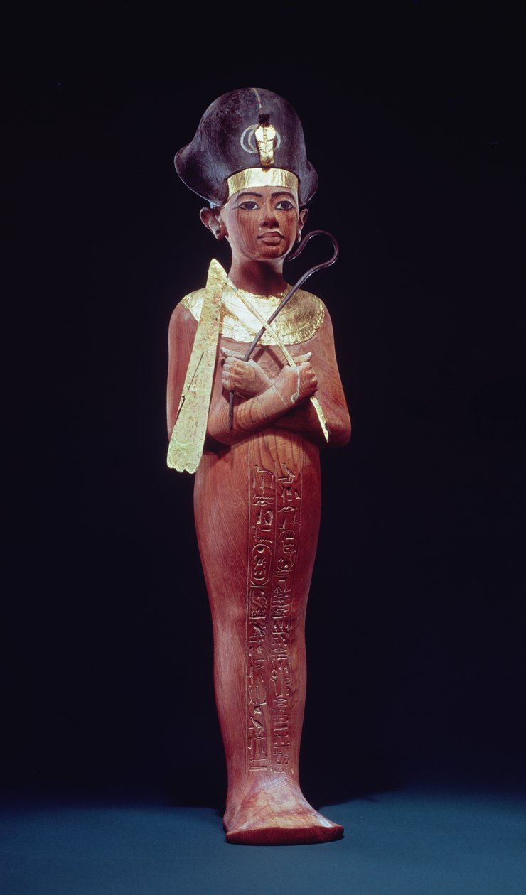 Shabti figure of the king from the Tomb of Tutankhamun, New Kingdom by Egyptian 18th Dynasty