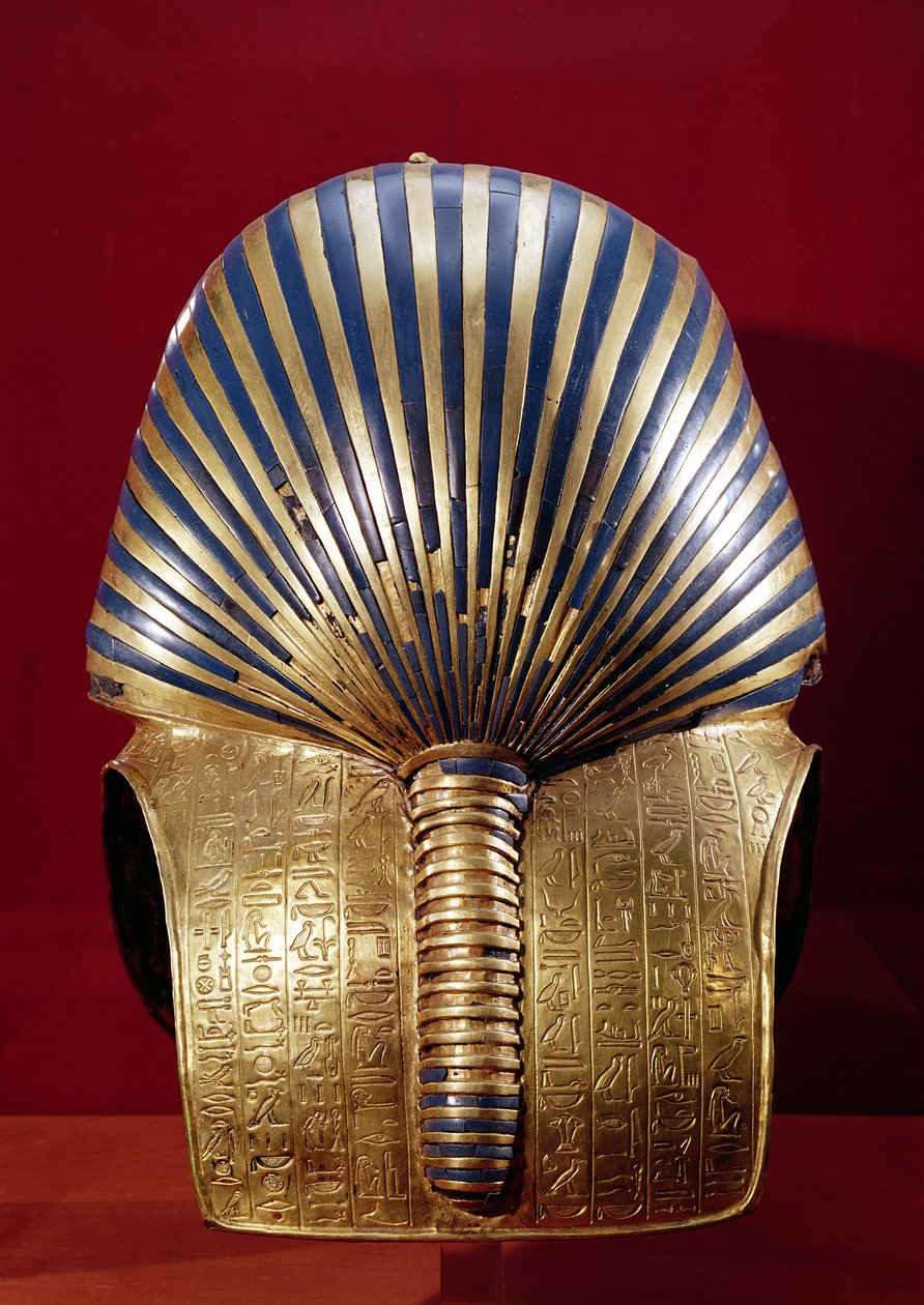 The back of the gold mask, from the Treasure of Tutankhamun (c.1370 ...