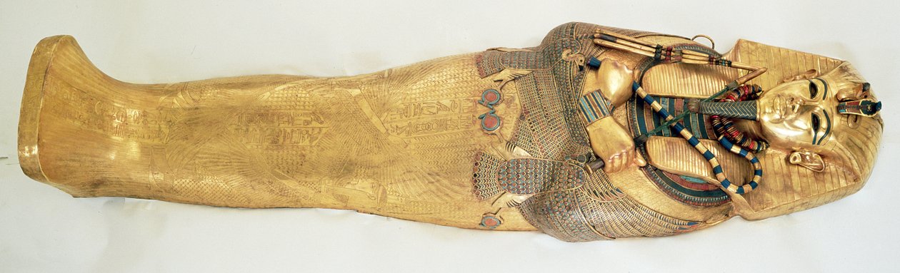 The innermost coffin of the king, from the Tomb of Tutankhamun by Egyptian 18th Dynasty
