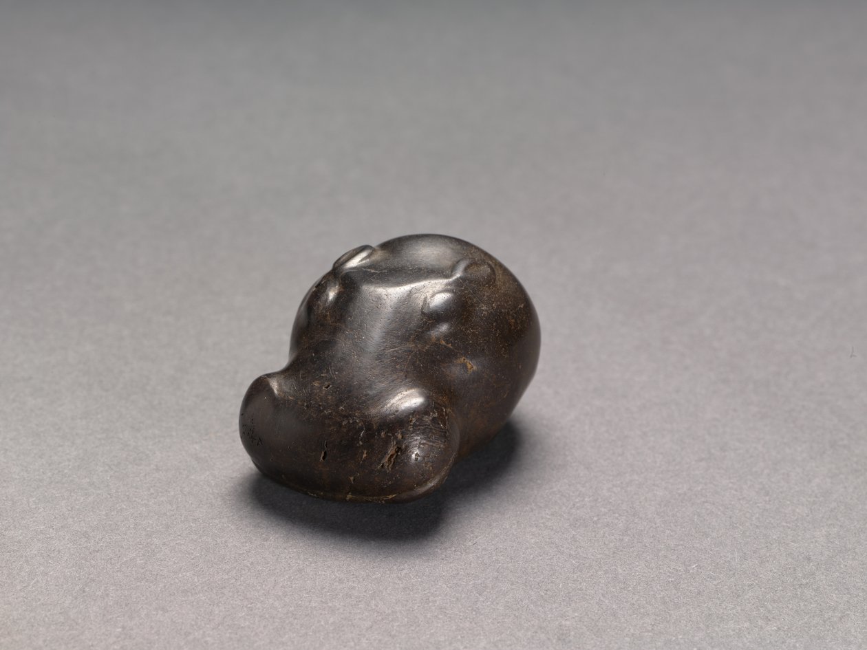 Weight in the Form of a Hippopotamus Head by Egyptian 18th Dynasty