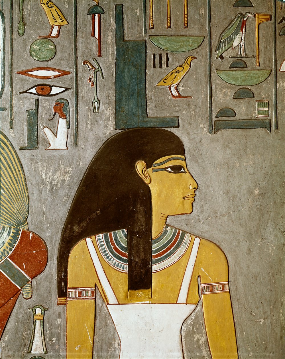 (detail) fresco showing Isis, Egypt, Louxor (XVIII Dynasty, Thutmose III) by Egyptian 18th Dynasty