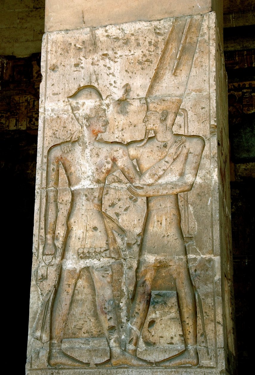 Low Relief on Column of the Temple of Sethi I by Egyptian 19th Dynasty