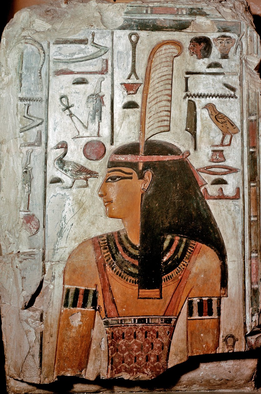 Tomb of Sethi I: Maat, Goddess of Truth and Justice and Hieroglyphs by Egyptian 19th Dynasty