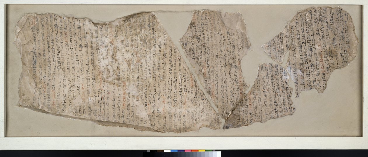 Ostracon, Inscribed in Hieratic in Black and Red with a Large Part of the Story of Sinuhe by Egyptian 19th Dynasty