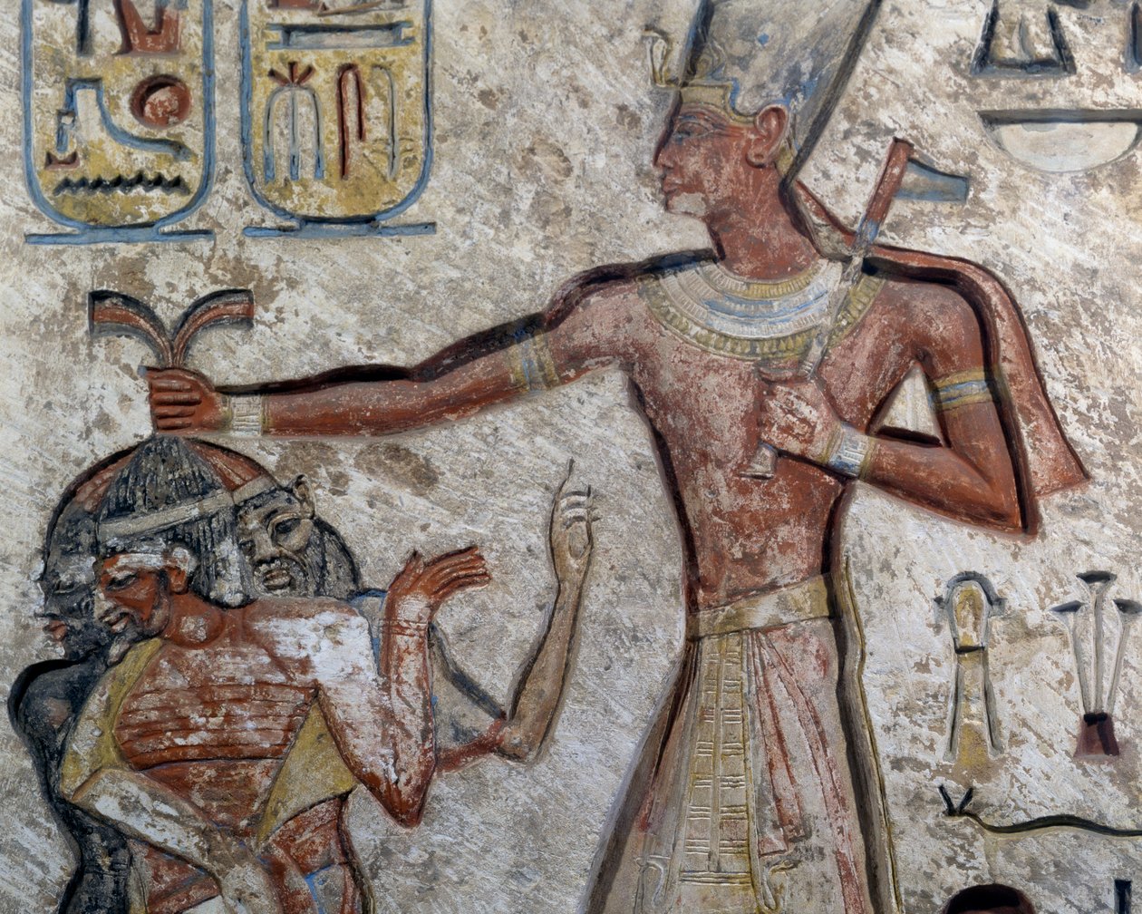 Ramesses II Holding Prisoners by Their Hair (Detail) by Egyptian 19th Dynasty