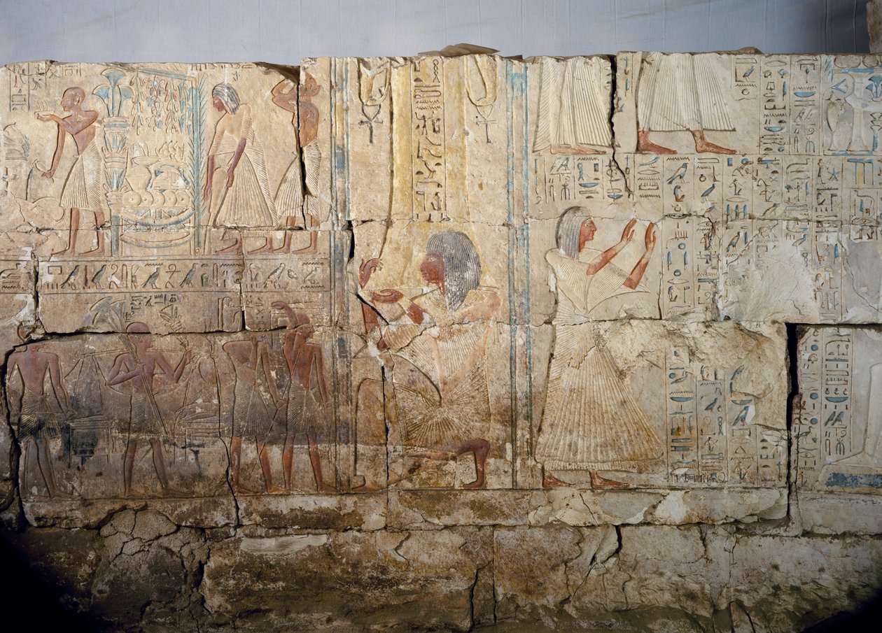 Relief from Tomb of Netcherouymes, Important Official to Ramesses II, Saqqara, Reign of Ramesses II. Egyptian Civilization, New Kingdom, Dynasty XIX by Egyptian 19th Dynasty