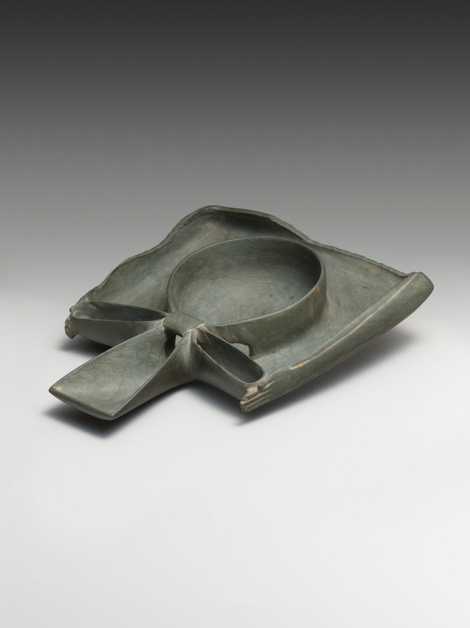 Libation Dish Depicting Ka-Arms Presenting an Ankh-Sign by Egyptian 1st Dynasty