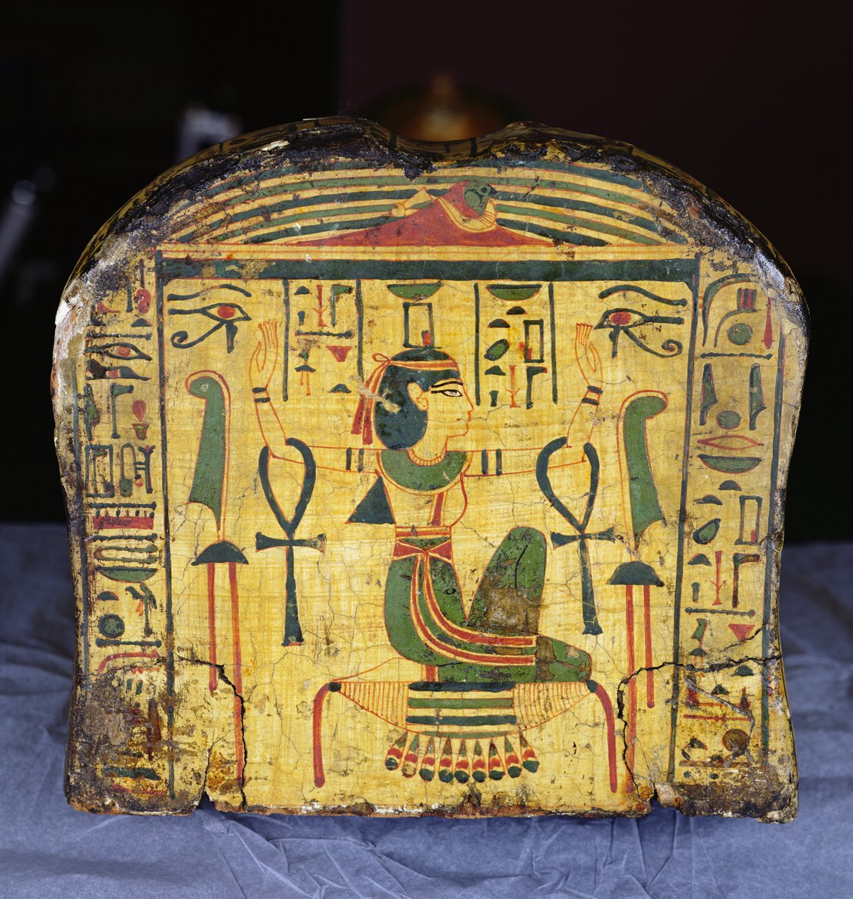 Detail of the foot end of the outer coffin base of the mummy of Nesyamun, possibly found at Deir El-Bahri, New Kingdom, c.1100 BC by Egyptian 20th Dynasty