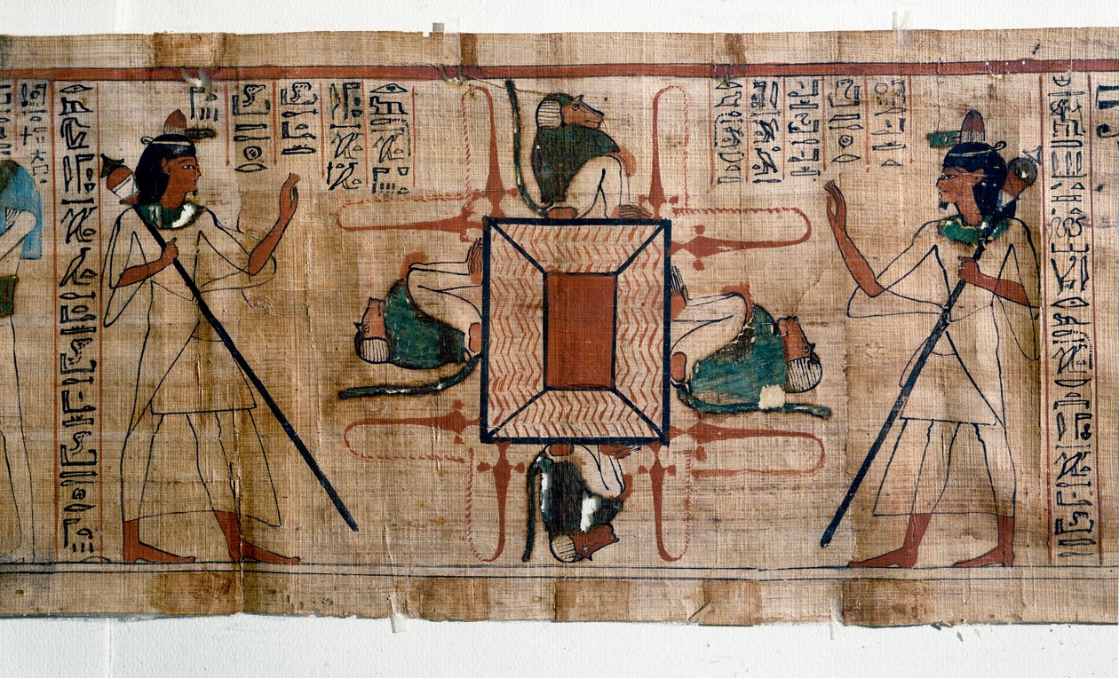 Egyptian antiquity: Lake of Fire to Hell. Papyrus from a Book of the Dead. Papyrus of the 21st dynasty by Egyptian 21st Dynasty