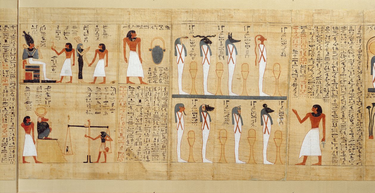 Mythological papyrus of Imenemsaouf, Third Intermediate Period, c.1000 BC (detail) by Egyptian 21st Dynasty