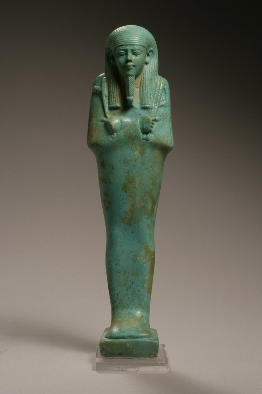 Ushabti Figure for Hekaemsaf, Admiral of the Fleet, Reign of Amasis, 570-526 BC by Egyptian 26th Dynasty