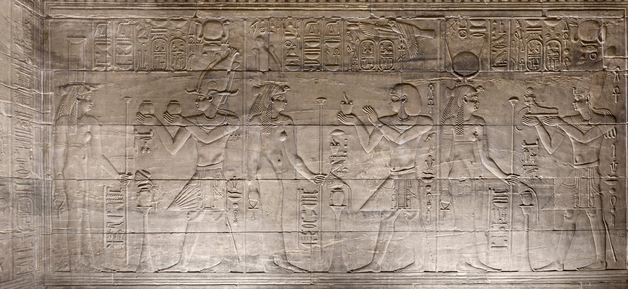 Reliefs in the Inner Sanctuary, Philae Temple, Aswan, Egypt by Egyptian 30th Dynasty