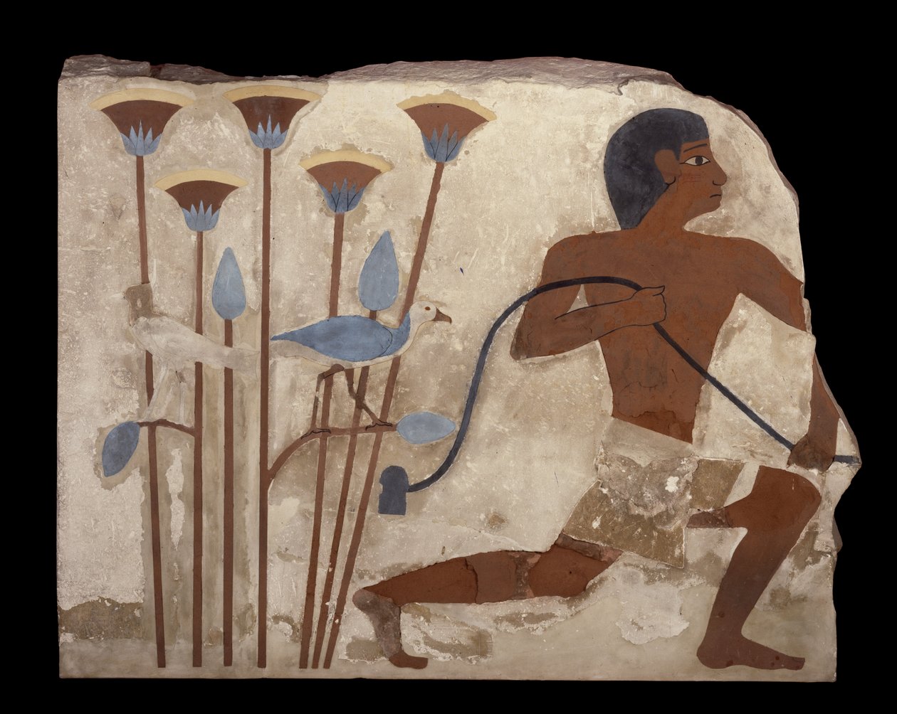 Bird Snaring, relief from the Tomb of Nefermaat, Old Kingdom, c.2620 BC by Egyptian 4th Dynasty