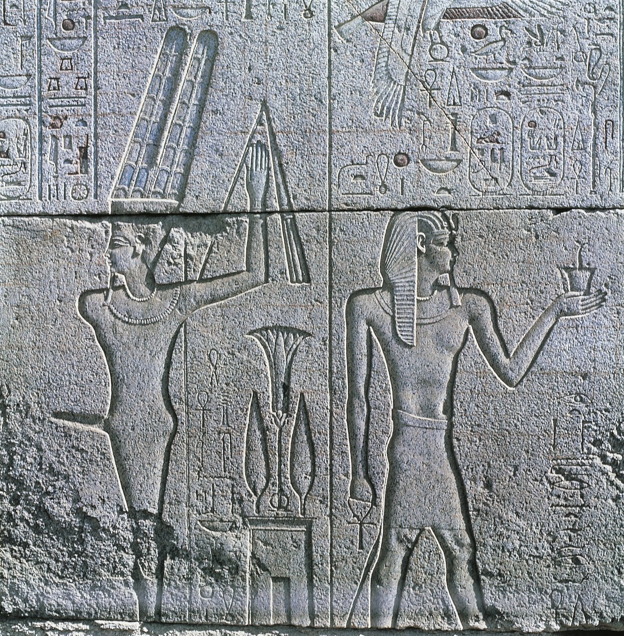 Relief of God Min and Philip III Arrhidaeus at Great Temple of Amon by Egyptian Egyptian