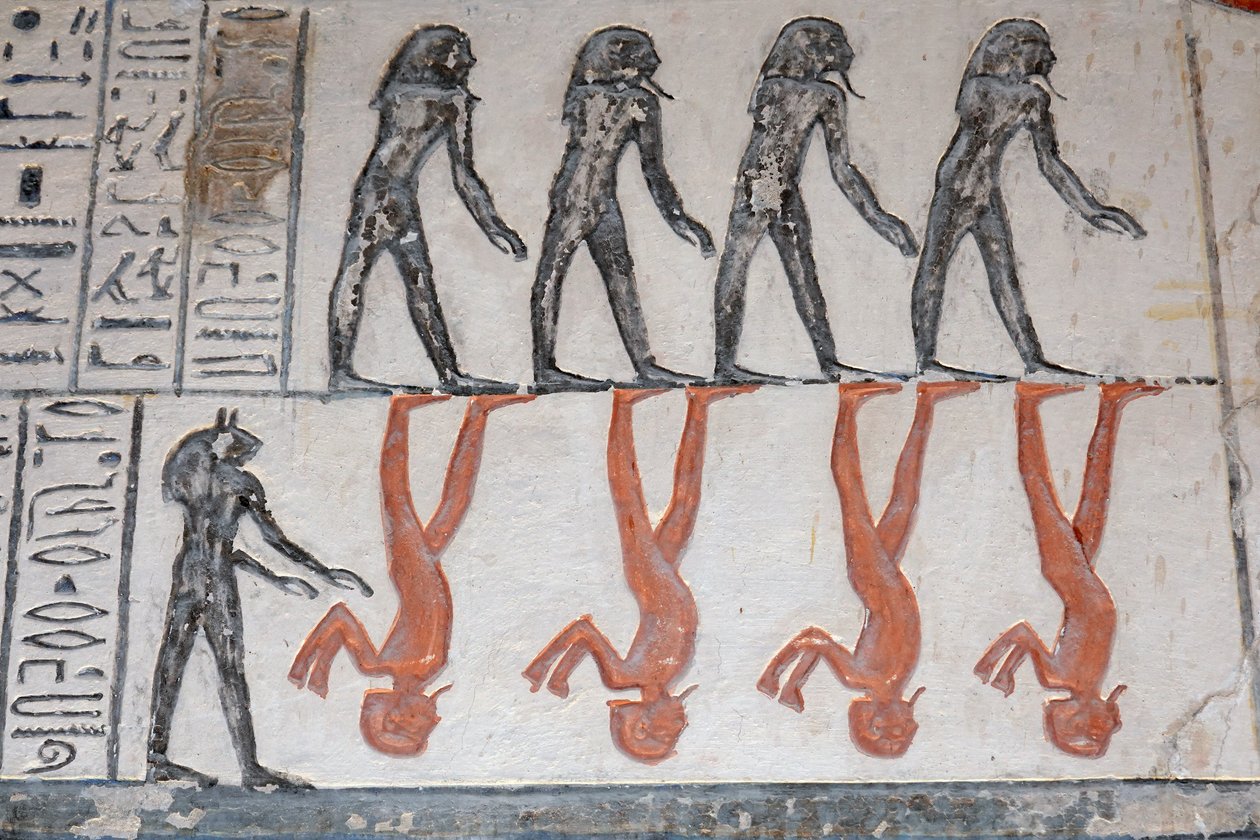 Hieroglyph, Tomb of Ramses IX, Luxor by Egyptian Egyptian