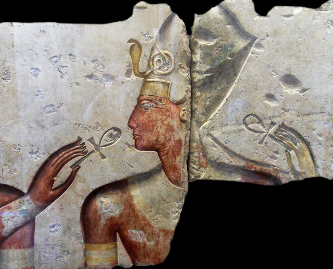 King Ramses II, among the gods. Comes from the small temple built by King Ramses II at Abydos. About 1275 BC (19th dynasty) by Egyptian Egyptian