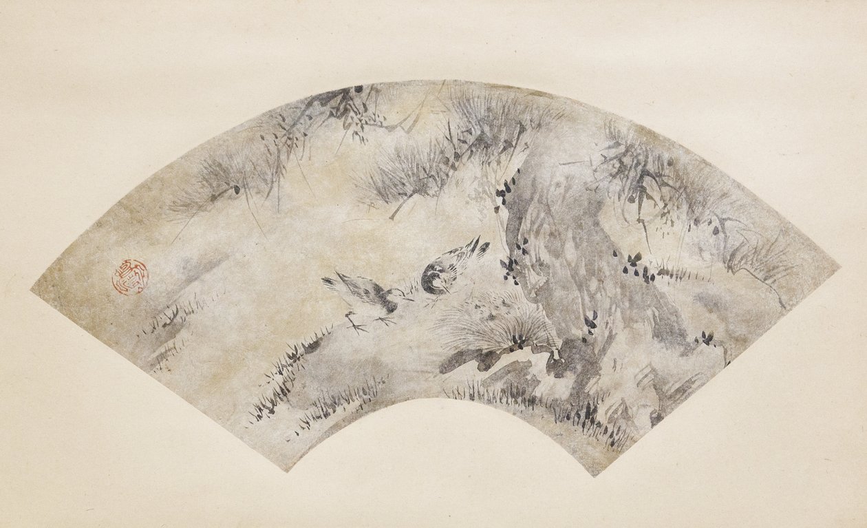 Birds and Pine Tree, about 1570-1590 by Eitoku Kano