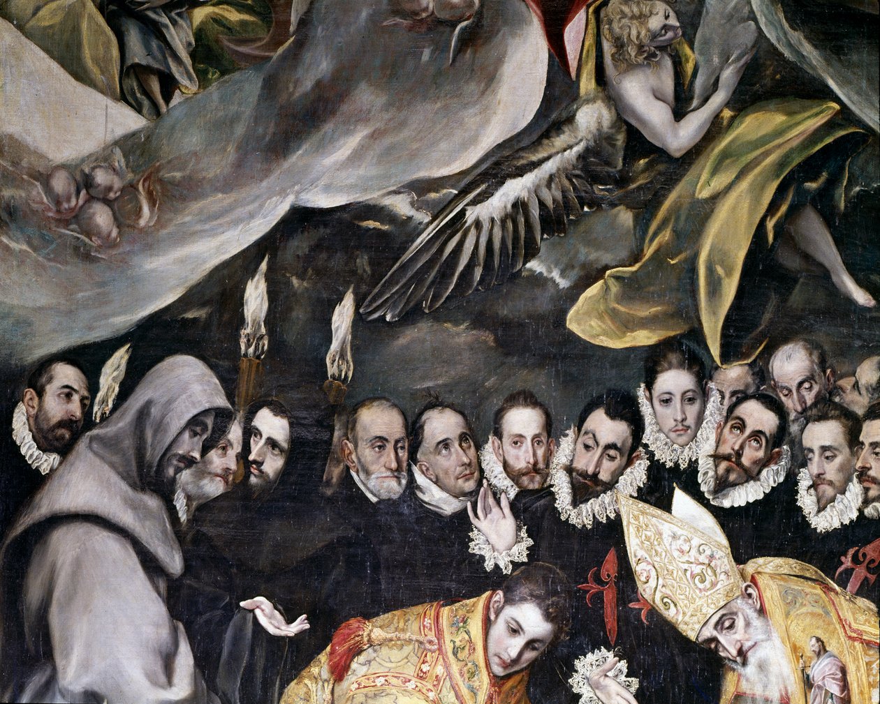 The Burial of Count Orgaz, from a legend of 1323 (detail), 1586-88 by El Greco