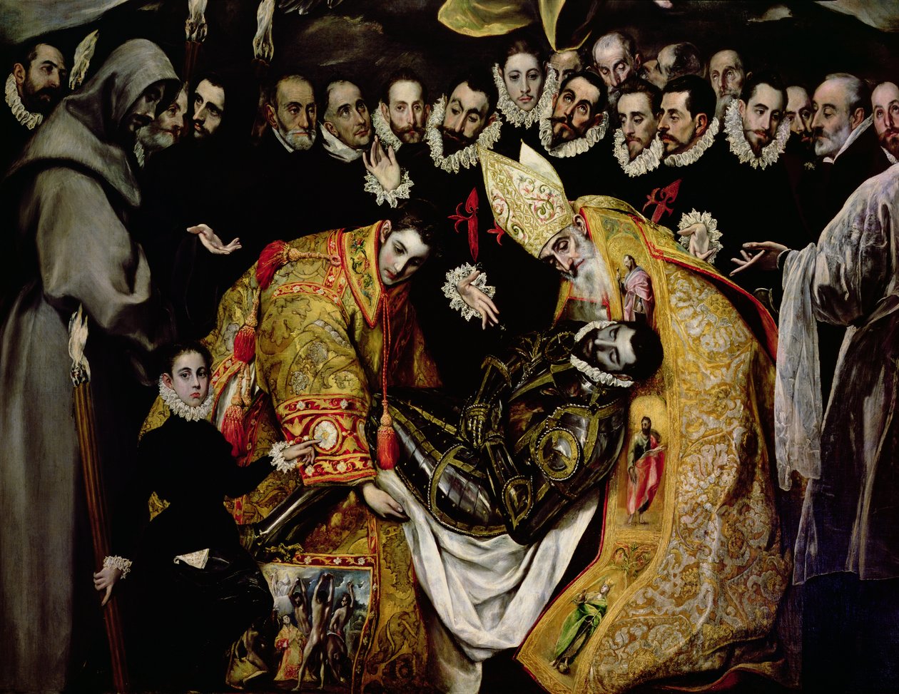 The Burial of Count Orgaz, detail by El Greco