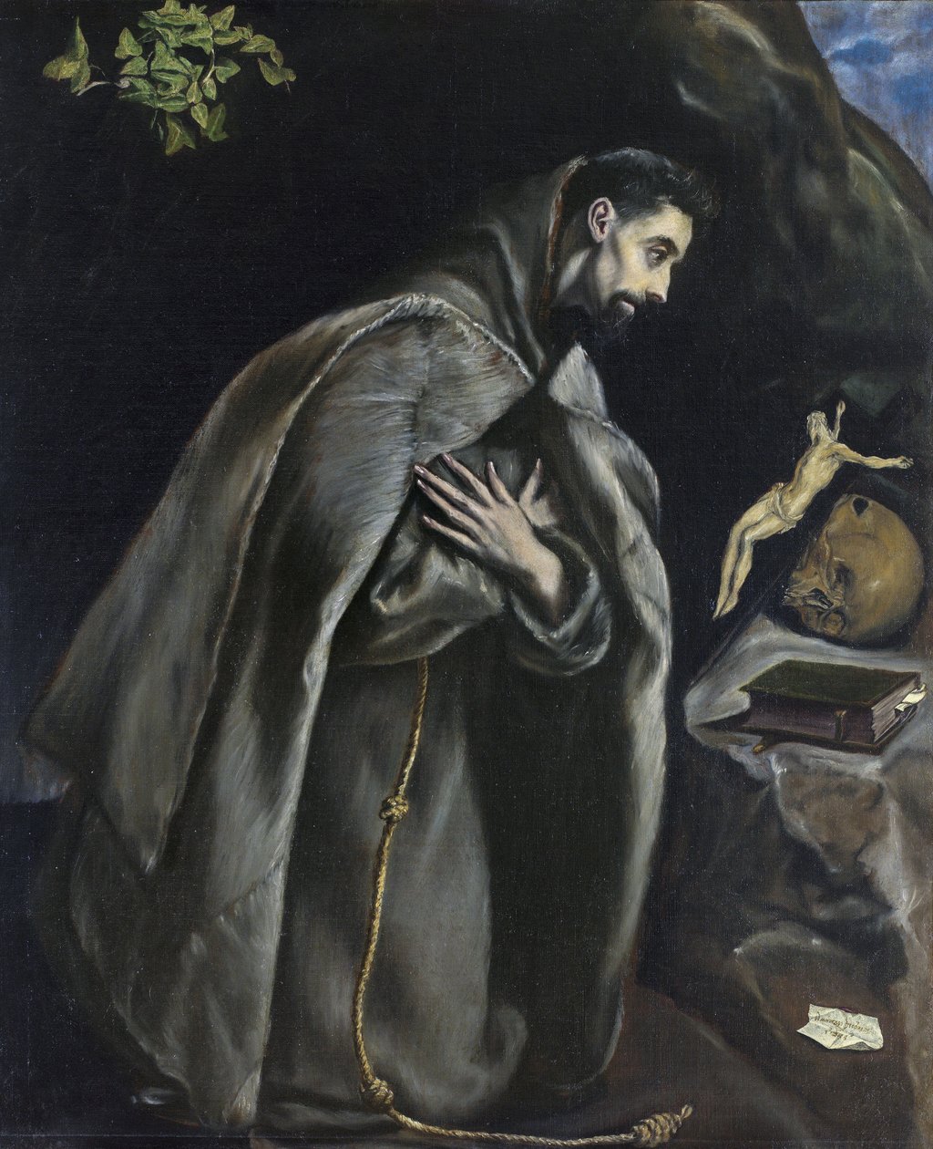 St Francis in Prayer before the Crucifix by El Greco