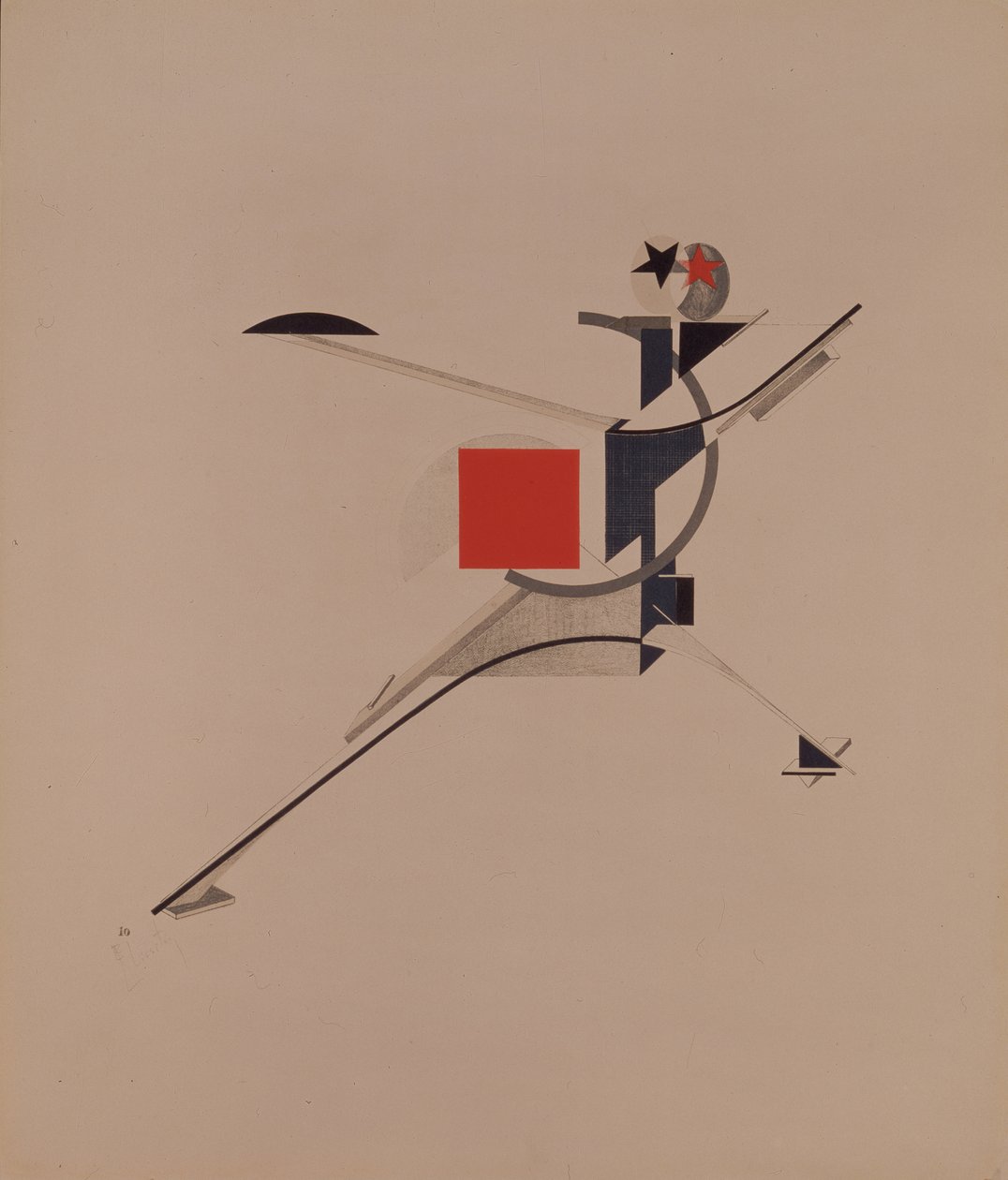 The New. Figurine for the opera Victory over the sun by A. Kruchenykh by Eliezer Markowich Lissitzky