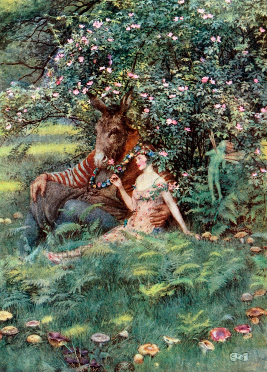 Bottom and Titania. Shakespeare. A Midsummer-Night