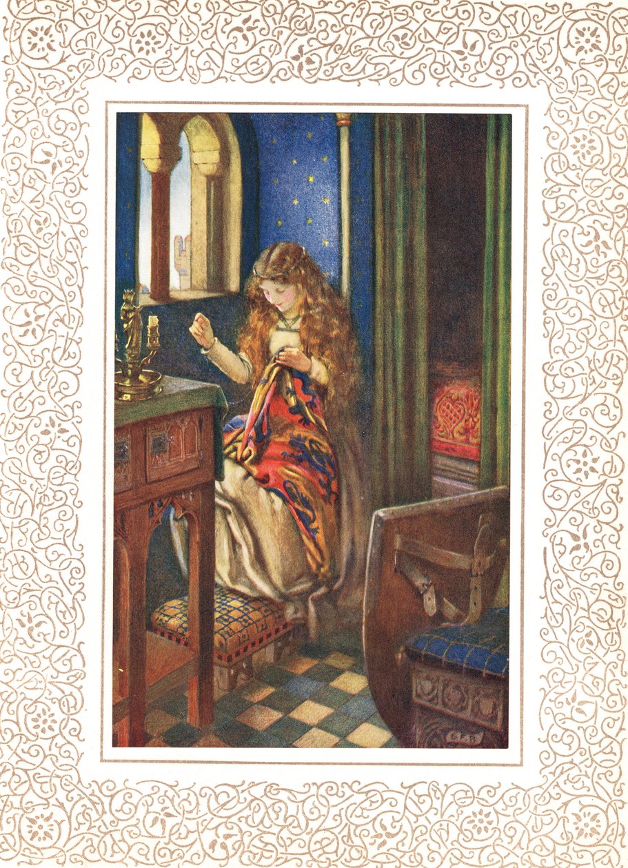 The Lily Maid of Astolat otherwise known as the Lady of Shalott, illustration from 