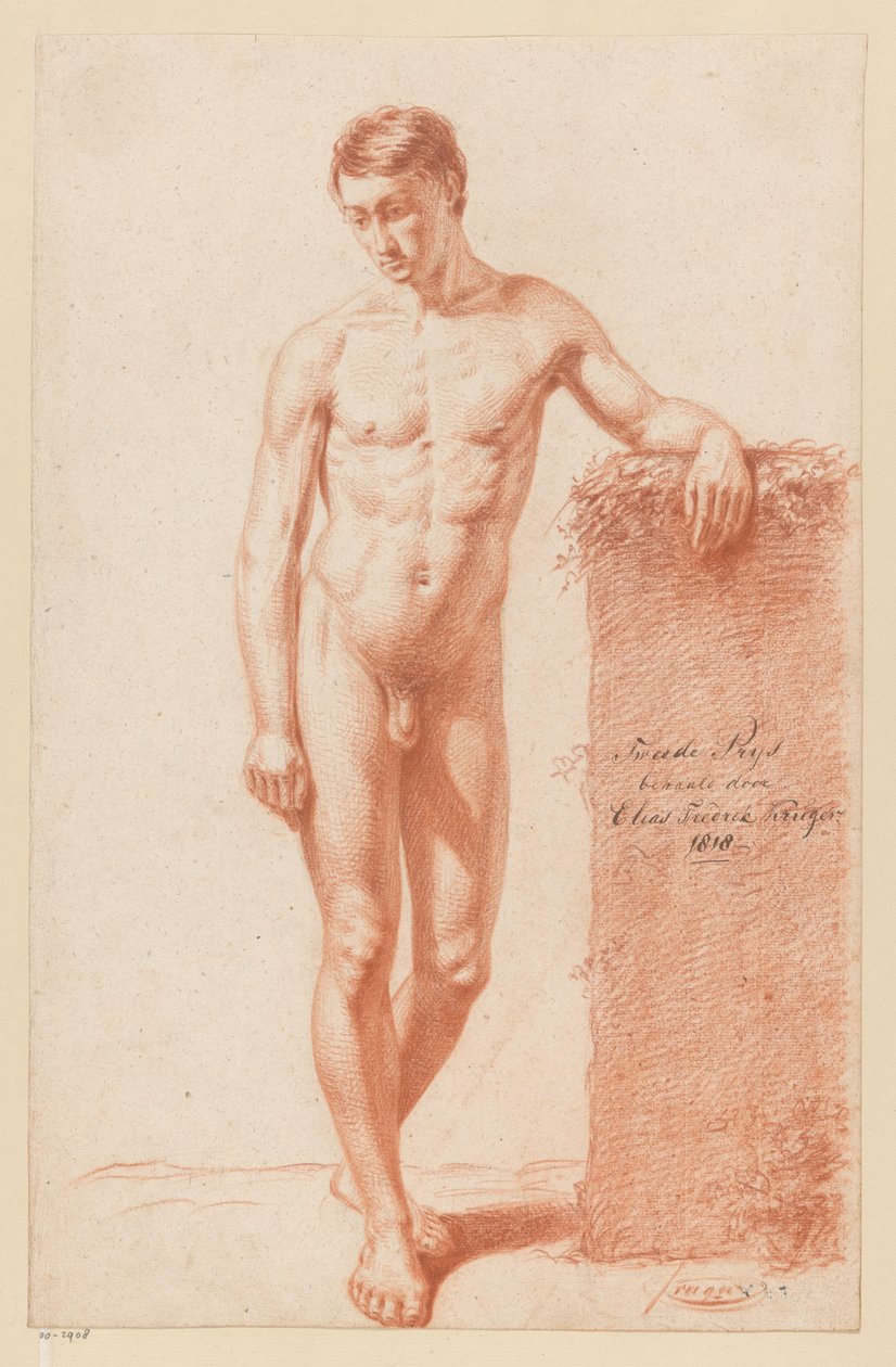 Standing Male Nude, Seen from the Front (2nd Prize 1818) by Elias Friedrich Kruger