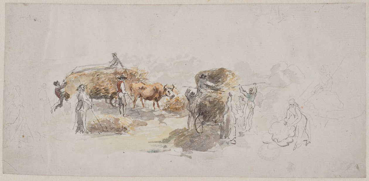 Genre Scene, Hay Harvesting by Elias Martin