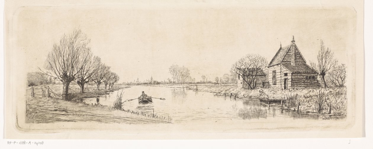 River Landscape with a Wooden House by Elias Stark