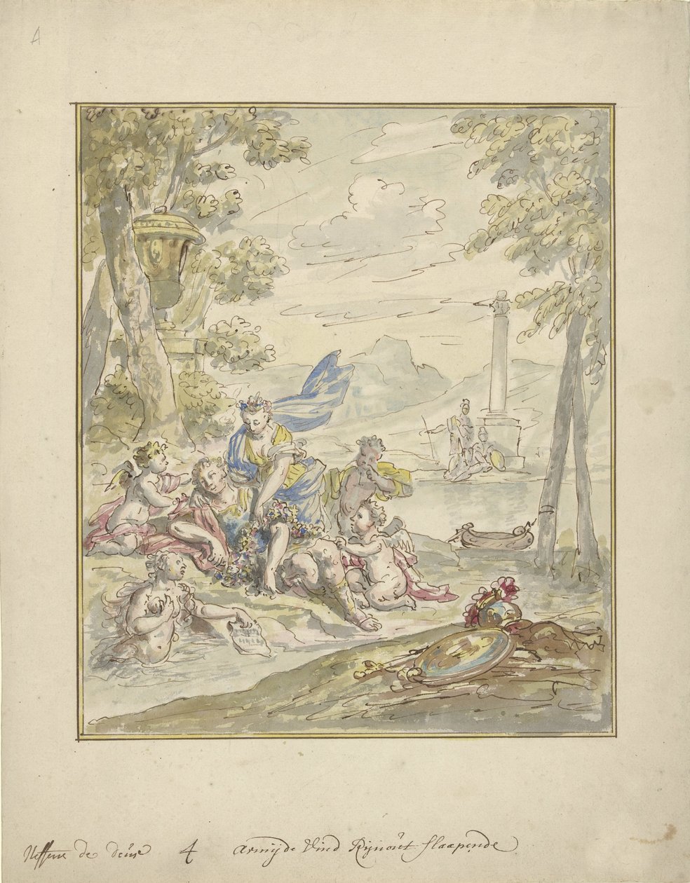 Design for a Room Painting with Armida and Rinaldo by Elias van Nijmegen