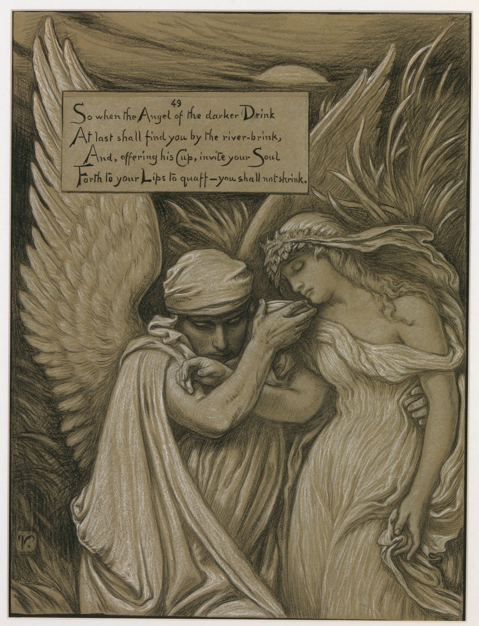 (Illustration for Rubáiyát of Omar Khayyám) The Cup of Death by Elihu Vedder