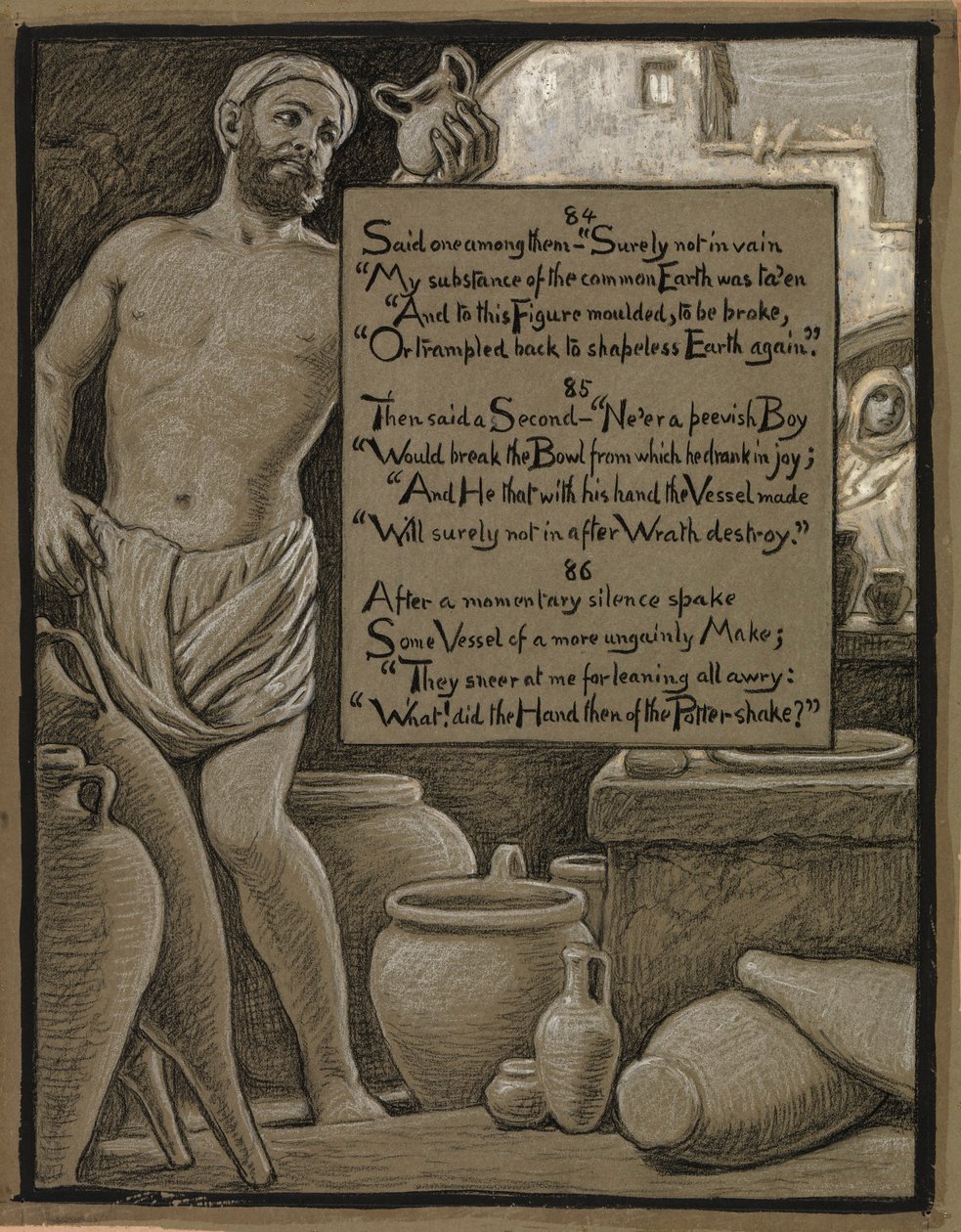 (Illustration for Rubáiyát of Omar Khayyám) The Ungainly Pot by Elihu Vedder