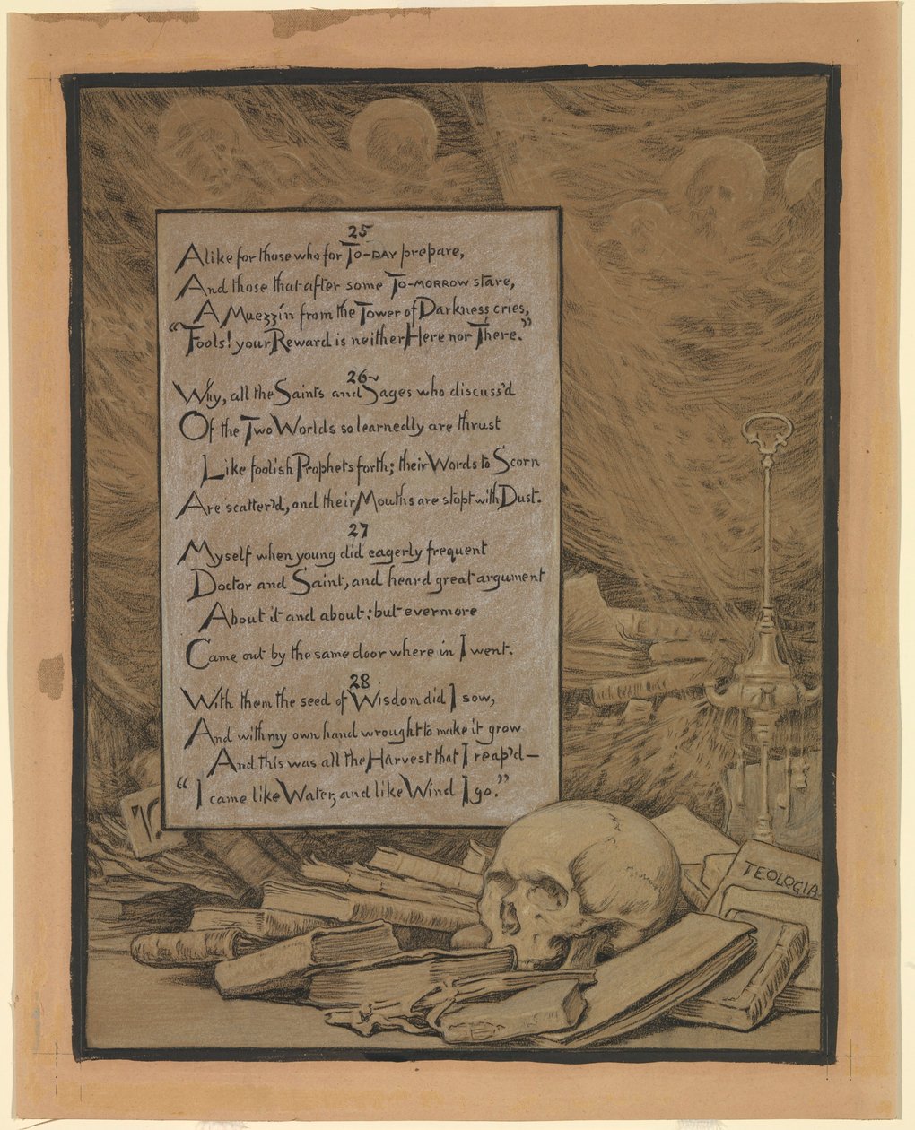 Illustration for Rubáiyát of Omar Khayyám: Theology by Elihu Vedder