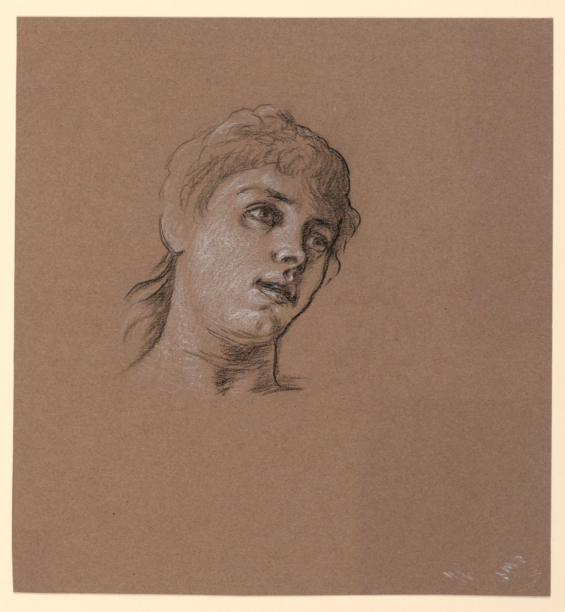 Portrait Sketch of a Young Girl, ca. 1885 by Elihu Vedder