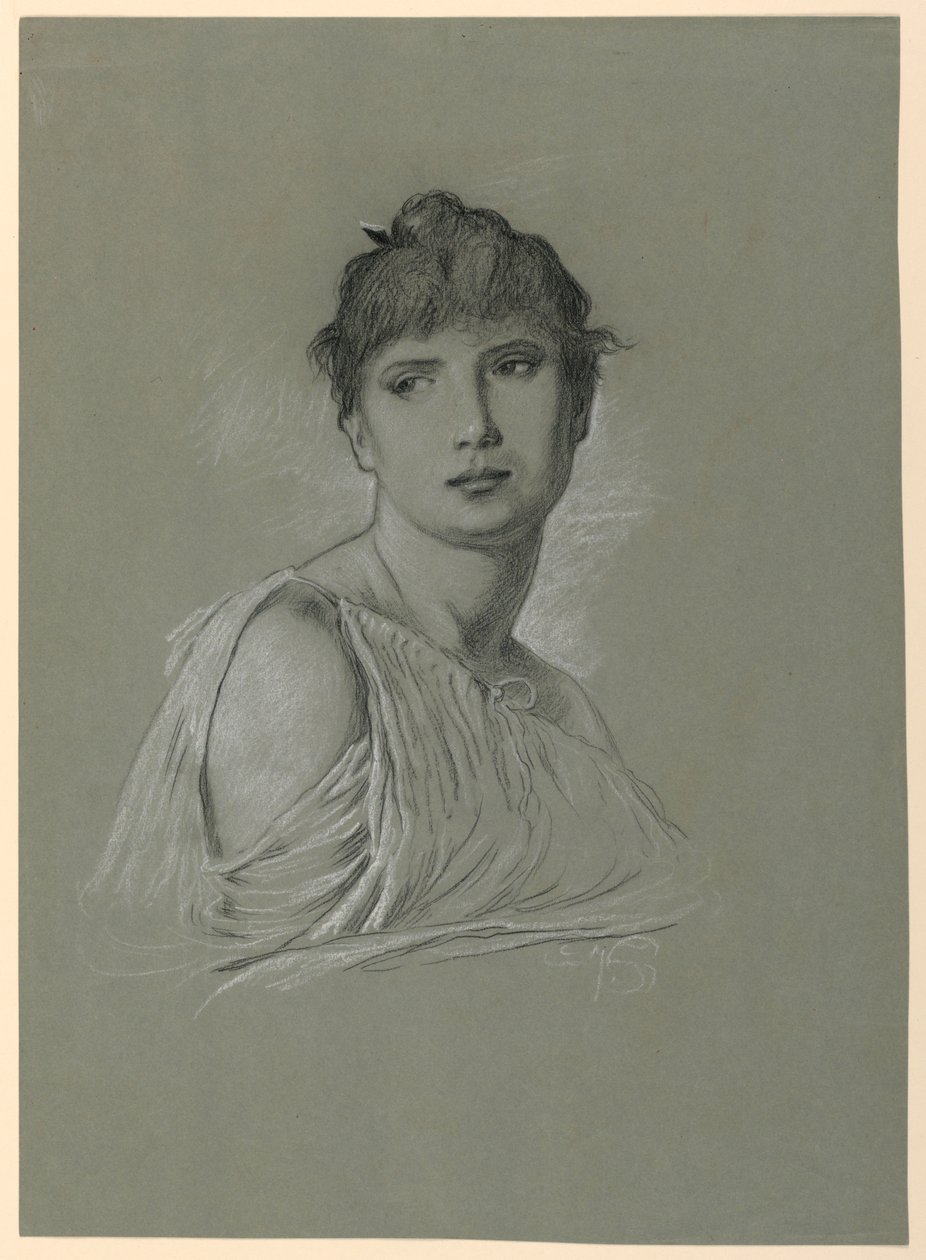 Portrait Sketch of a Young Woman, ca. 1885 by Elihu Vedder