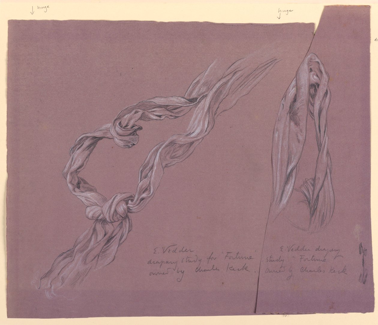 Studies of Drapery of "Fortune", ca. 1887 by Elihu Vedder
