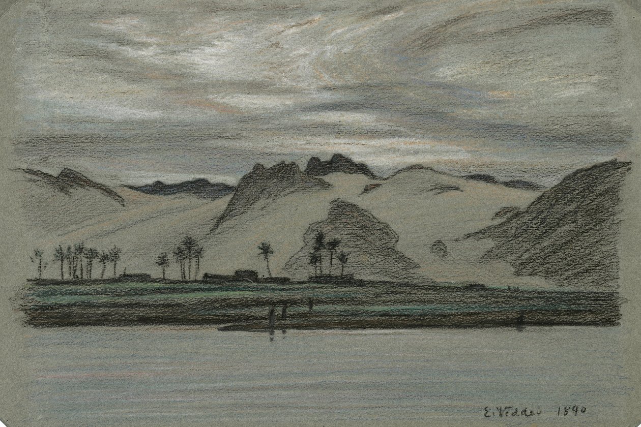 From 30 Drawings of Nile Journey, No. 19 by Elihu Vedder