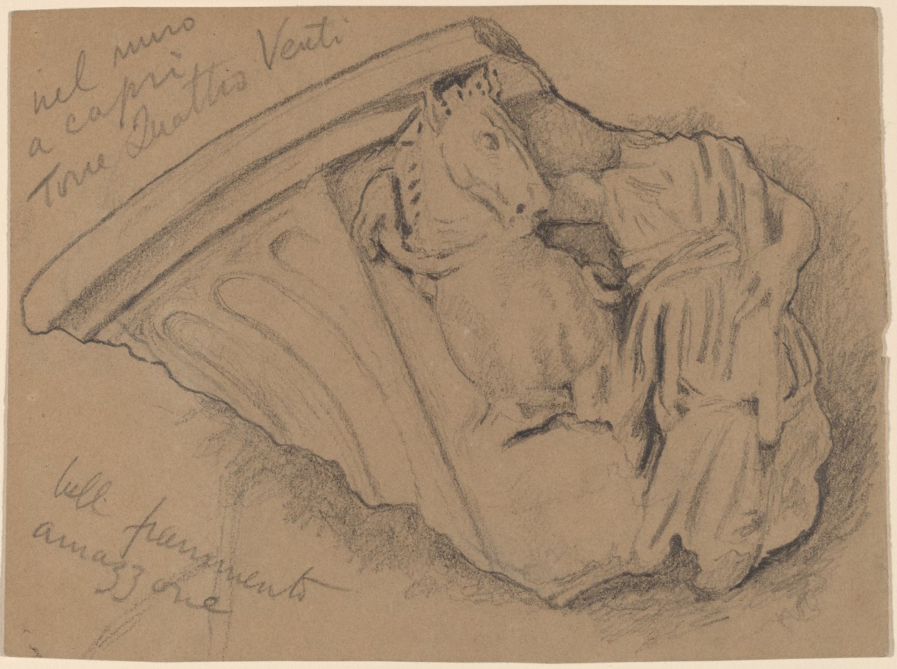 Sketch of a Fragment from a Wall in Capri by Elihu Vedder