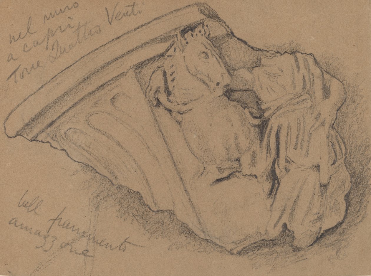 Sketch of a Fragment from a Wall in Capri, c. 1897 by Elihu Vedder